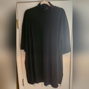 Black ribbed long tunic